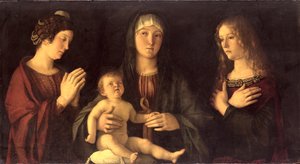 Madone et Enfant avec Sainte Marie Madeleine et Sainte Catherine - Giovanni Bellini